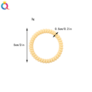 QIYUE populaire corée couleur unie élastique bandeau de <span class=keywords><strong>cheveux</strong></span> Macaron mode chouchous pour femmes queue de cheval fil de téléphone matière <span class=keywords><strong>plastique</strong></span> - Product Image 3