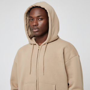 Survêtement à capuche zippé surdimensionné et lourd avec logo personnalisé pour hommes Ensembles d'hiver à motif uni respirant et écologique grande taille - Product Image 1