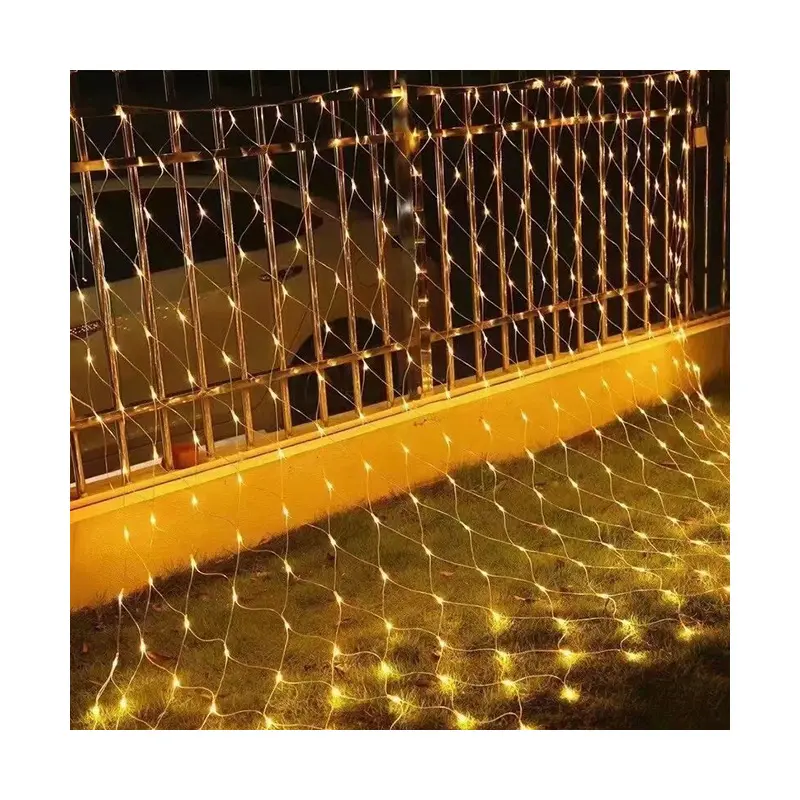 Rede de pesca LED à prova d'água para festival de luz, corda com vista para a rua e pátio, grama para casamento ao ar livre