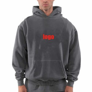 Sudaderas con capucha de hombre de gran tamaño personalizadas de algodón de alta calidad de 400gsm al por mayor - Product Image 1