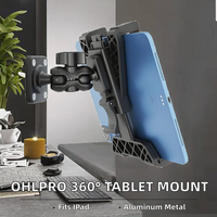 Support mural pour tablette en alliage d'aluminium, rotation à 360 degrés, support réglable pour iPad, pour tablette, pour MediaPad, pour tablettes