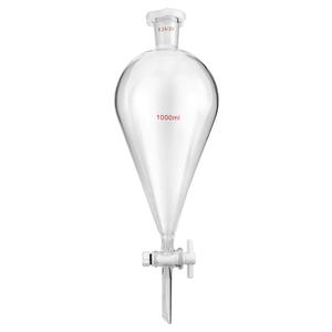 กรวยแก้วบอโรซิลิเกต 1000 มล. ข้อต่อ 24/29 พร้อมก๊อก PTFE สำหรับการแยกสารเคมี - Product Image 1