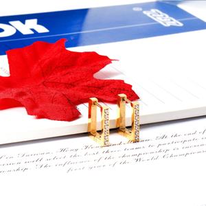 Pendientes de Aro con Diseño de Moda en Forma de Hebilla, Chapados en Oro de 18K, de Acero Inoxidable para Mujer - Product Image 5