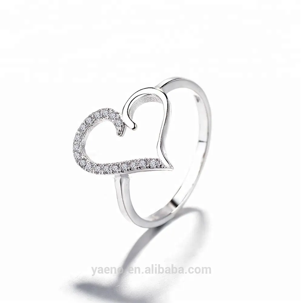 Jewelry Open Heart Shape Ringheart Ring Silver 925 Rings Heart Rings For Women