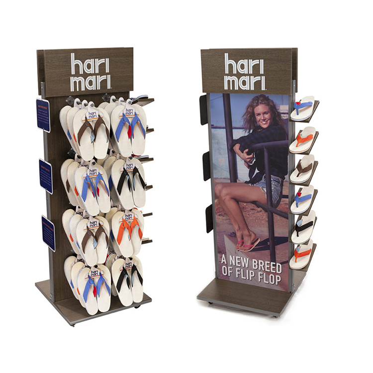 Apache Modern Wood Rotating for Flops & Shoe Display Stand with Customized Logo and Store Display Function — view 6