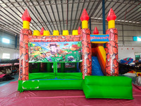 Nouveau design de château gonflable intérieur/extérieur avec toboggan combiné, parc d'attractions pour enfants - usage commercial