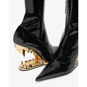 Botas Largas De Mujer Big Size Stocking Tube Shark Tooth Lady Over the Knee Thigh High Boots for Women - Product Image 4