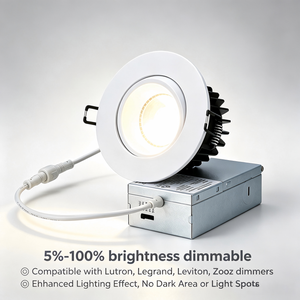 ไฟดาวน์ไลท์ LED แบบฝังขนาด 4-6 นิ้วพร้อมกล่องเชื่อมต่อ ปรับความสว่างได้ 5%-100% ใช้ได้กับตัวหรี่ไฟ Lutron Leviton Legrand Zooz - Product Image 4