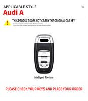 Coque de protection pour clé de voiture en alliage de zinc et silicone pour Audi A4 A4L Q5 Q5L A3 Q7 TT TTS 8S 2023 2024, porte-clés, accessoires auto
