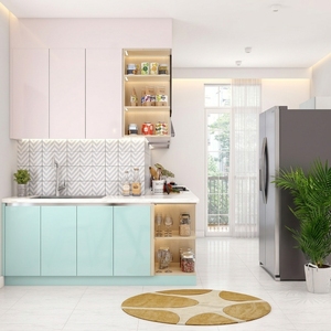 Armoires de <span class=keywords><strong>cuisine</strong></span> en forme de L modernes et minimalistes BALOM, finition laquée personnalisée, design d'armoires de <span class=keywords><strong>cuisine</strong></span> modulaires pour <span class=keywords><strong>petit</strong></span> appartement - Product Image 3