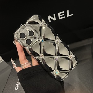 Diseñador de lujo Glitter Diamond Puffer Phone Strap Chain Cover para iPhone 16 <span class=keywords><strong>Pro</strong></span> Max 15 <span class=keywords><strong>Pro</strong></span> <span class=keywords><strong>13</strong></span> 14 Plus 11 12 Electroplate - Product Image 6