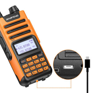 Walkie Talkie Analógico BF-UV13PRO VHF UHF de Doble Banda, 128 Canales, Largo Alcance, 5W, Portátil, Carga USB Tipo-C - Product Image 5