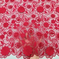 Appliques florales 3D en dentelle guipure brodée, paillettes écologiques, tissu en cordon soluble dans l'eau, robes africaines de haute qualité pour femmes