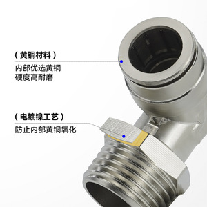 Conector Rápido de Cobre Niquelado Joko Widodo, Codo de Ángulo Recto de 8mm M5 para Manguera de Aire Comprimido PU - Product Image 2