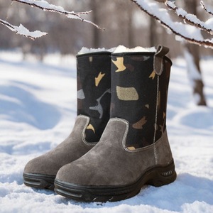 Botas de nieve para hombre, cálidas, gruesas, antideslizantes, de caña alta, para exteriores, para clima frío - Product Image 3