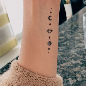 Pequeño, mediano, rosa, corazón, <span class=keywords><strong>Luna</strong></span>, estrellas, agua activada, 1 hora, <span class=keywords><strong>tatuaje</strong></span> semipermanente personalizado, característica temporal - Product Image 1