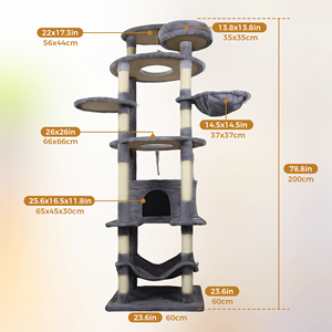 Árbol para Gatos Interactivo de Lujo, <span class=keywords><strong>Parque</strong></span> de Diversiones con Juguete, Hamaca Cómoda, Diseño Moderno y Duradero de Tablero de Partículas, Envío Gratuito en EE. UU. - Product Image 2