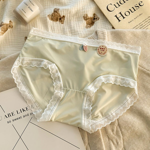 กางเกงในสตรีเอวกลาง ผ้าไหมน้ำแข็ง ระบายอากาศดี ลูกไม้ ยืดหยุ่น แห้งเร็ว บางเฉียบ เย็นสบาย เหมาะกับทุกสรีระ ขายส่ง - Product Image 1