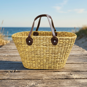 Oval Eco-Friendly Multi-Purpose Multifunctional Natural Color Durable Modern <b>Water</b> <b>Hyacinth</b> Handwoven Storage <b>Basket</b> - Product Image 3