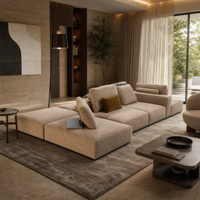 Canapé modulaire minimaliste extensible et inclinable, combinaison libre, tissu, mobilier de salon moderne et luxueux