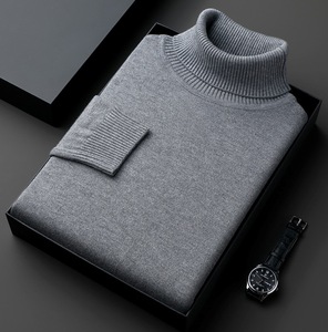 Suéter de <span class=keywords><strong>cuello</strong></span> <span class=keywords><strong>alto</strong></span> de punto grueso y cálido para <span class=keywords><strong>hombre</strong></span>, estilo casual, venta al por mayor - Product Image 4