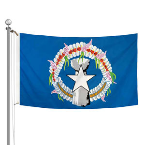 Bandera de las Islas Marianas del Norte 3x5 pies, Poliéster 100D, Color Latte Stone, Bandera Nacional del Territorio de los Estados Unidos CNMI - Product Image 1