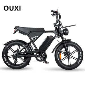 OUXI H9 48V 1000W Electric Bike Steel Frame Disc Brake Fat Tire Ebike Fatbike With Down Tube 15ah Lithium Battery