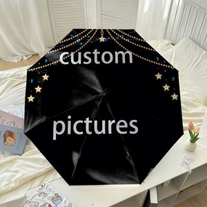 1 Parapluie Pliant Personnalisé Noir avec Photo Étoile, Sans Minimum de Commande, Cadeau Photo Personnalisé, Impression UV, Commande Unique, Regenschirm Mit Foto - Product Image 4