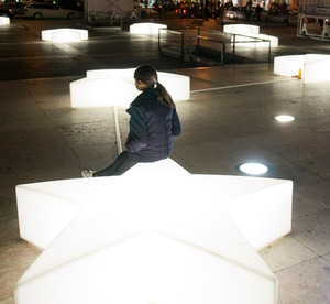 Gran estrella de cinco puntas en forma de decoración de Navidad lindo cambio de color rgb brillo en la silla muebles de jardín de luz led banco - Product Image 3