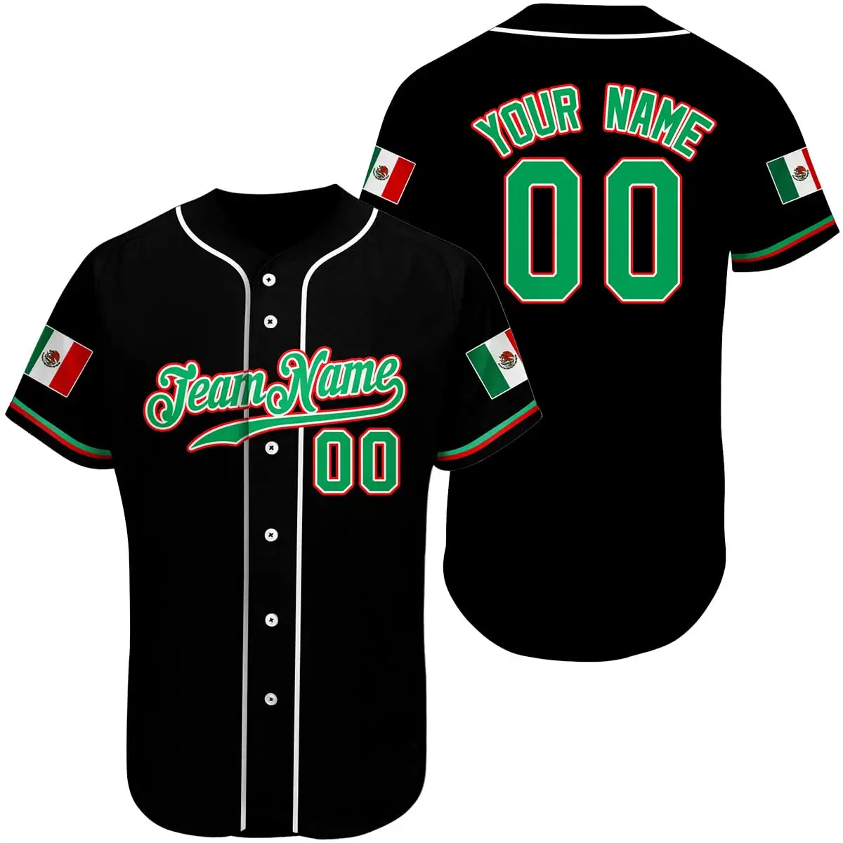 Grosir Oem sublimasi polos Meksiko Jersey bisbol kaus kustom kaus bisbol untuk pria