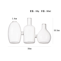 Vas bunga Triple Union Modern sederhana transparan, vas kecil Dekorasi Desktop kaca menutrisi air