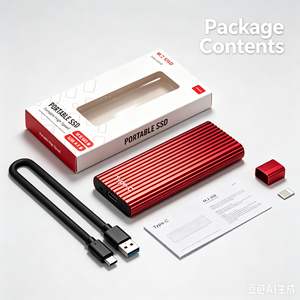 Disque SSD externe rouge en gros de 1 To, jusqu'à 600 Mo/s, USB 3.2 Gen 2, pour le gaming, les étudiants et les professionnels - Product Image 6
