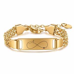 NIBASTAR – Bracelet en maille d'acier inoxydable, 8mm, cœur infini gravé, pour enfants, cadeau de bijoux - Product Image 5