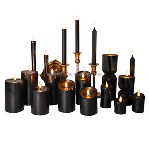 Vela Electrónica LED <span class=keywords><strong>de</strong></span> <span class=keywords><strong>la</strong></span> <span class=keywords><strong>Serie</strong></span> Magic Black con Control Remoto <span class=keywords><strong>de</strong></span> 10 Teclas, Funciona con Pilas, Luz <span class=keywords><strong>de</strong></span> Vela Electrónica para Halloween, Navidad, Diwali, Hogar - Product Image 1