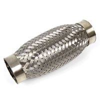 Tuyau flexible d'échappement en acier inoxydable à double tressage robuste de 1-3/4"x8"x12", vente en gros d'usine, personnalisé pour l'échappement automobile