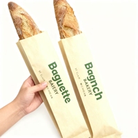 Sacs à pain longs en papier kraft brun résistant à la graisse de qualité alimentaire personnalisés en gros pour l'emballage français