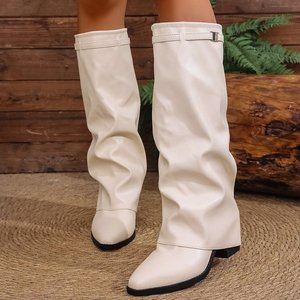Nuovi <span class=keywords><strong>Stivali</strong></span> Alti Eleganti Autunno 2025, Stile Punk Versatile, Tacco Spesso, Taglie Grandi, per Ragazze Alla Moda, Esotici per il Commercio Estero - Product Image 5