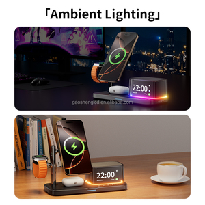 Support <span class=keywords><strong>de</strong></span> charge Q2.2, nouveau réveil intelligent <span class=keywords><strong>de</strong></span> table, multifonction 5 en 1, chargeur sans fil rapide portable 25W avec haut-parleur - Product Image 5