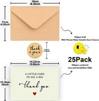 Lot de 25 enveloppes de cartes de remerciement de 350GSM pour les fêtes de fin d'année des enseignants, impression en carton pour fêtes de fin d'année.