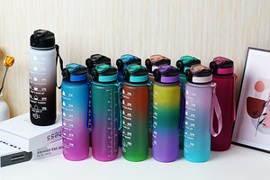 Bouteille d'eau artistique en tritan, Portable, étanche, réutilisable, minimaliste en plastique, capacité de 1 litre, 32oz, largeur de la bouche, 80 ml, <span class=keywords><strong>2022</strong></span> - Product Image 2