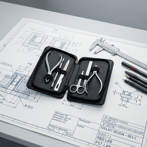 Ensemble de coupe-cuticules en acier inoxydable avec logo personnalisé, coupe-ongles professionnel à mâchoires larges, outils de manucure durables et portables pour les doigts, gel - Product Image 1