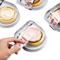 Boîte d'emballage transparente pour gâteaux roulés à la japonaise, style peau de tigre, pour rouleaux, crêpes, portions coupées, avec couteau et fourchette inclus.