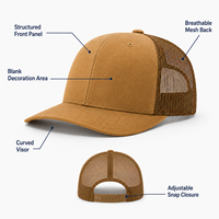 Gorra Trucker de Malla Transpirable Bicolor para Adultos, Gorra de Béisbol de 5 Paneles con Visera Curva Ajustable para Deportes al Aire Libre y Uso Casual