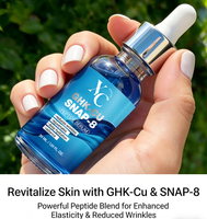 Sérum multi-peptides GHK-Cu Snap-8 pour soins de la peau ODM OEM 30 ml, anti-rides, raffermissant, hydratant, sérum pour le visage au peptide de cuivre bleu