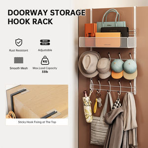 Perchero de pared para bebés, armario lateral con sombrero, dispositivos de almacenamiento, gancho para bolsa, no requiere agujeros de perforación, estante de almacenamiento - Product Image 2