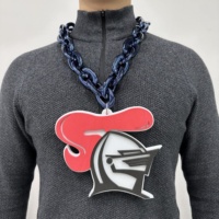 Collier en plastique doré brillant surdimensionné personnalisé pour les fans de sport, fans multicolores en mousse EVA multicouches, chaînes pour les fans