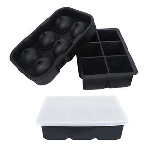 Plateau à boules <span class=keywords><strong>de</strong></span> glace en Silicone, 6 cavités, sphère et carré, moule à glace souple, plateau à glaçons en Silicone <span class=keywords><strong>de</strong></span> plus grande taille pour <span class=keywords><strong>whisky</strong></span> et bière - Product Image 4