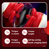 Günstiger Preis NEU 3-in-1 Brustwarzen-Vagina-Oral-Sex-Massagegerät Vibration 10 Starke Modi Zungen-Leck-Rosen-Vibrator Sexspielzeug für Frauen