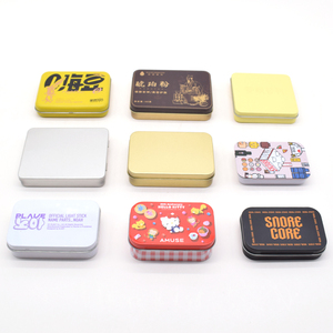 Hình chữ nhật màu kim loại tinplate container hộp trượt ngăn kéo nắp cấp thực phẩm dập nổi cho đồ trang sức Kẹo Bạc Hà Vòng Quà Tặng - Product Image 1