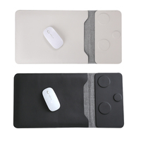 Bolsa de cuero para computadora portátil con cargador inalámbrico 5 en 1 para hombres para Macbook Carga inalámbrica para teléfono para airpods para Apple Watch